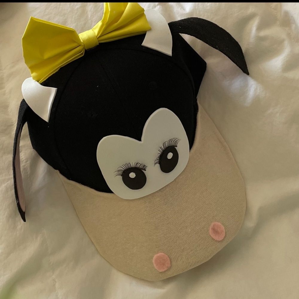 Clarabelle hat. Worn once for Halloween. From Etsy.
